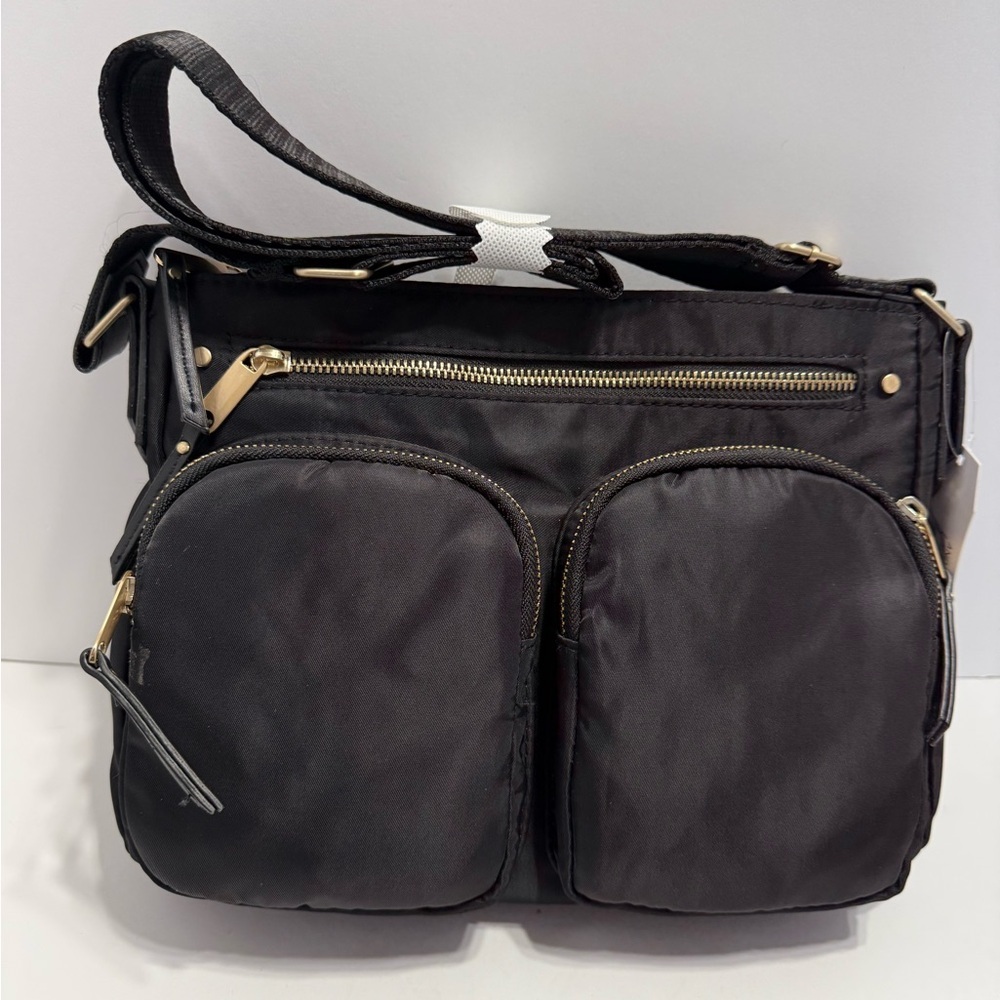 Time and Tru Black Organizing Crossbody Bag, Perfect For Keeping Life Straight